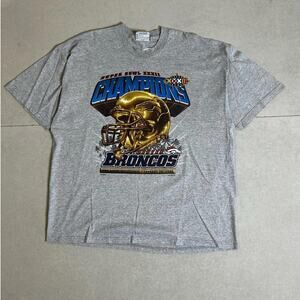 1998 Vintage Denver Broncos Super Bowl Champions Grey T Shirt Size XXL